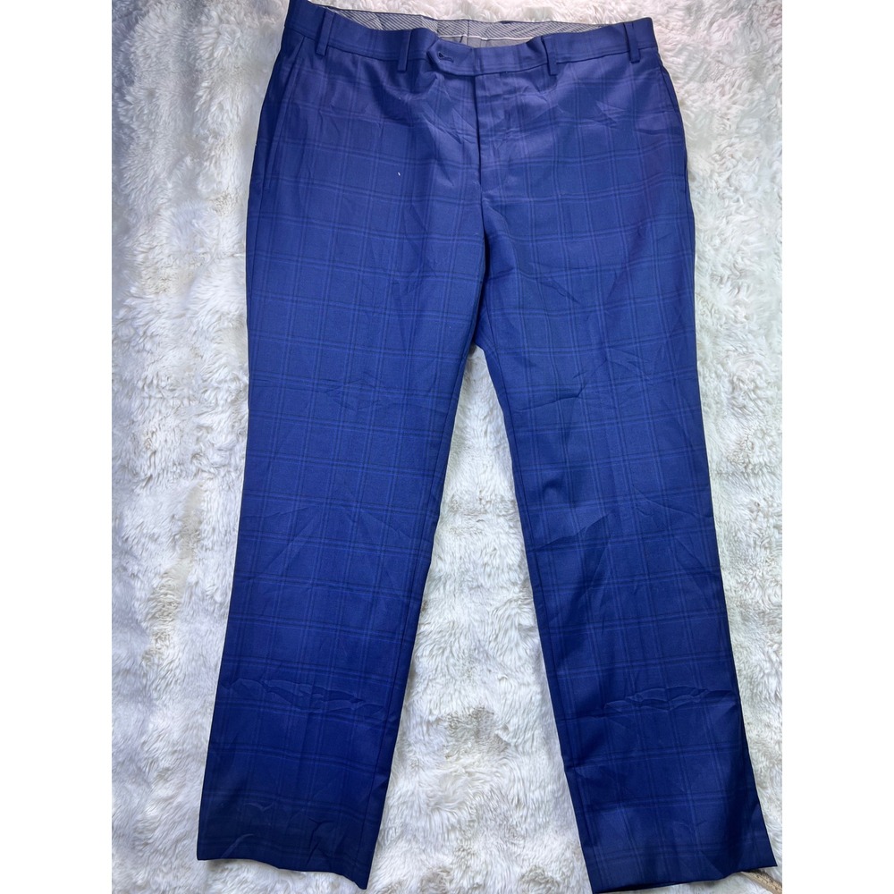 Michael Kors Mens Blue Dress Pants 36W x 29L Stretch Flat Front Trousers A40